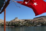 Halfeti: our guide hired a boat for the 4 of us to visit the old city that was submerged when the dam was built on the Euphrates.